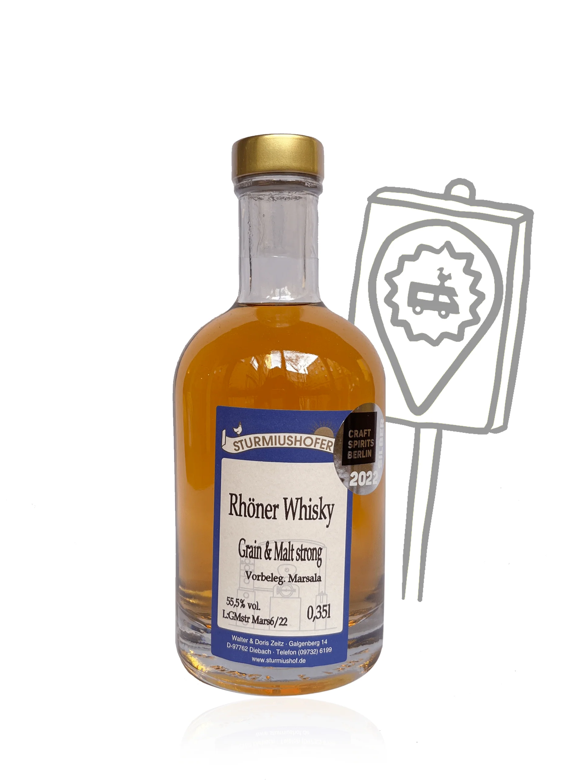 Rhöner Whisky, Grain & Malt strong (Marsalafass)